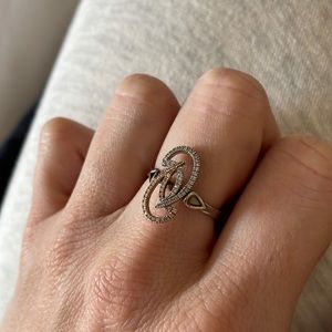 Custom white and pink gold ring